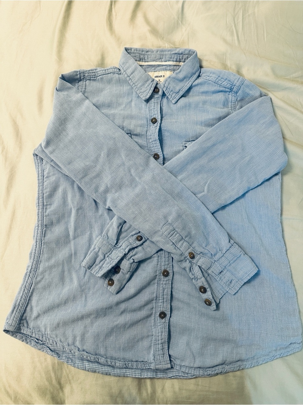 Light Blue Button-Up Cotton Shirt